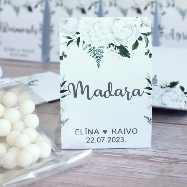 Galda kartes//Dāvaniņas viesiem MOOD FAVOR BOX 55X80X35 WHITE GREENS