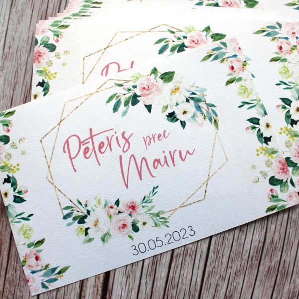 Personalizētas šampanieša pudeļu etiķetes FANCY CHAMPAGNE 120X80 ETHEREAL BLUSH
