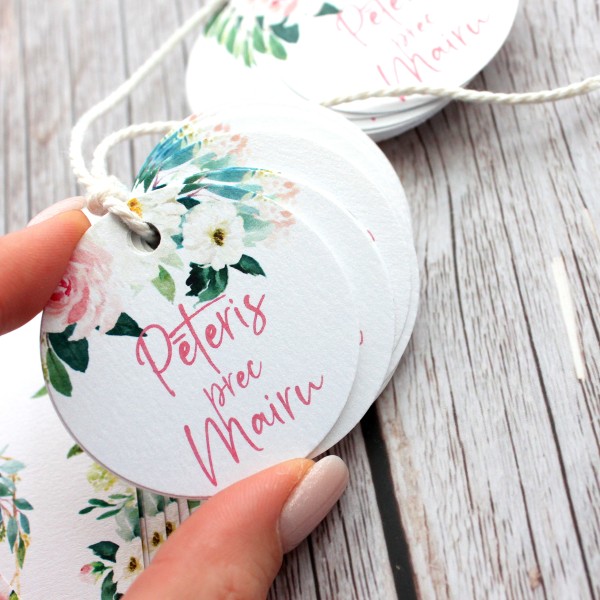 Šiltītes viesu dāvaniņām ETHEREAL BLUSH ROUND TAGS 50MM