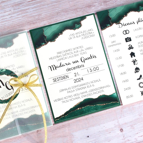 Kāzu ielūgumi MOOD 100X150 EMERALD AGATE