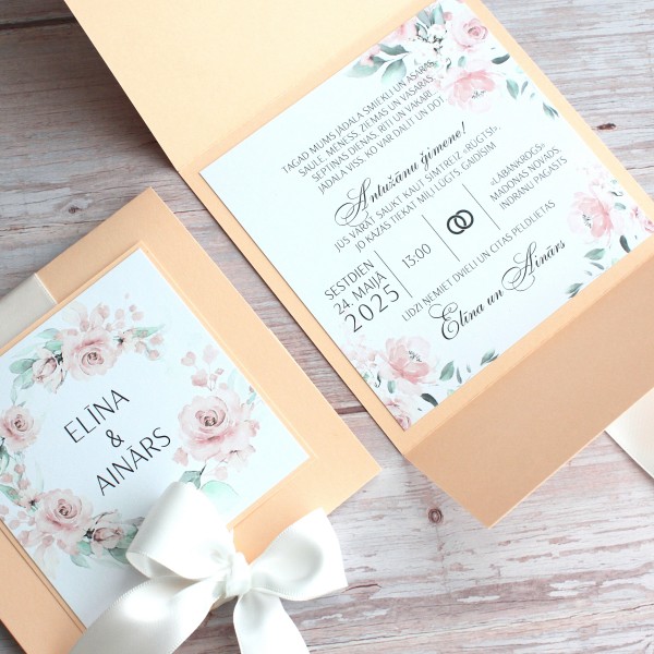 Kāzu ielūgumi MOSAIC 120x120 PEACH FUZZ