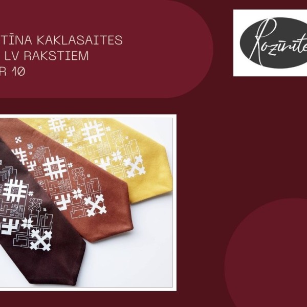 Satīna kaklasaite ar lv rakstiem