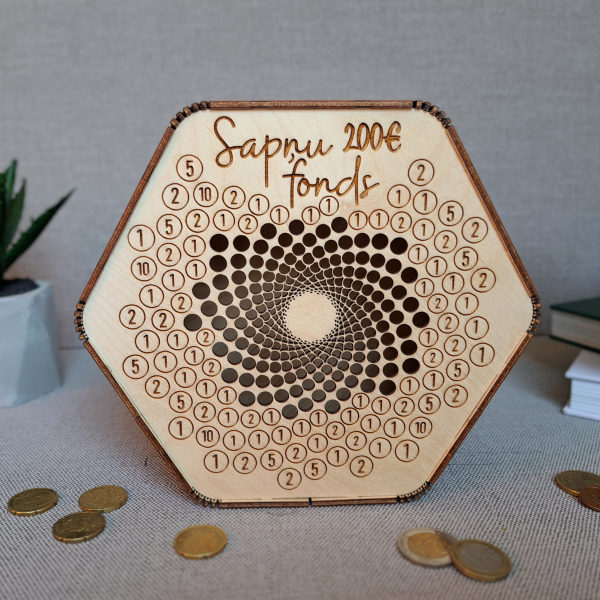 Mērķa krājkase 200EUR, 500EUR, 1000EUR, 2000EUR mērķim