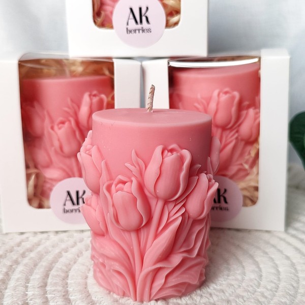 Dabīga sojas vaska svece TULPES