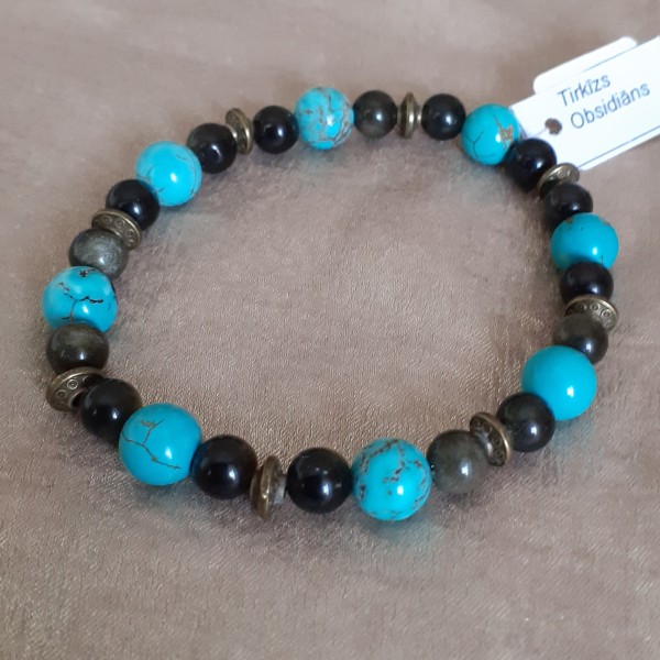 Elastīga dabīgo akmeņu rokassprādze