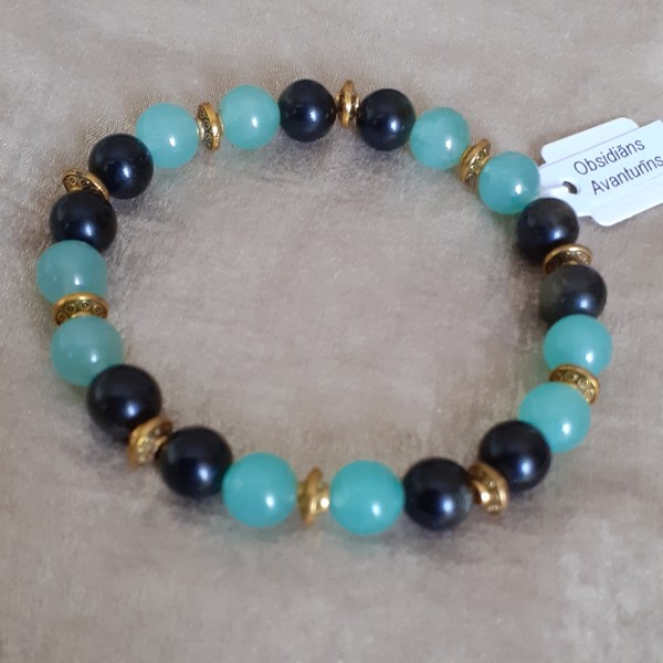 Elastīga dabīgo akmeņu rokassprādze