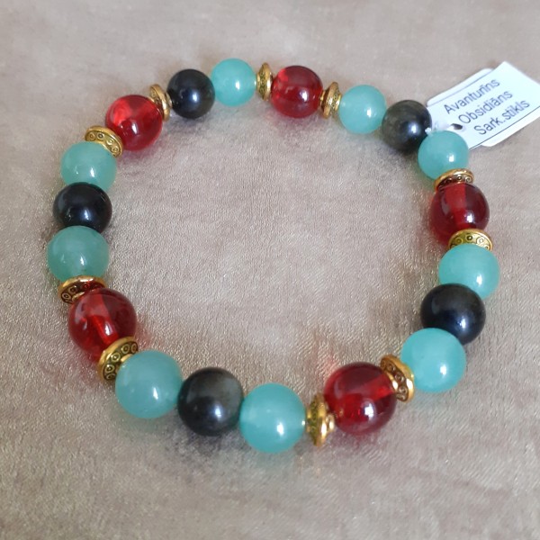 Elastīga dabīgo akmeņu rokassprādze