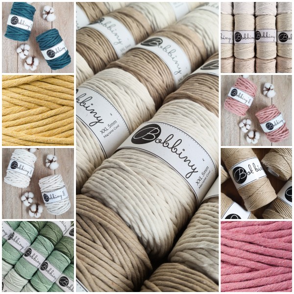 Bobbiny makramē auklas (macrame cords)
