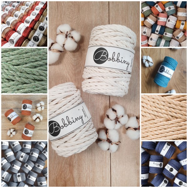 Bobbiny makramē virves tipa 3PLY auklas (macrame rope)