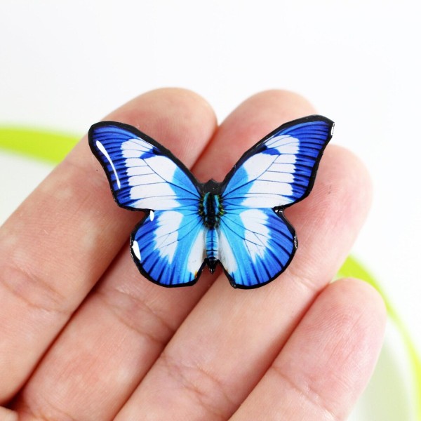 Taureņu Piespraude - Zilganbaltais