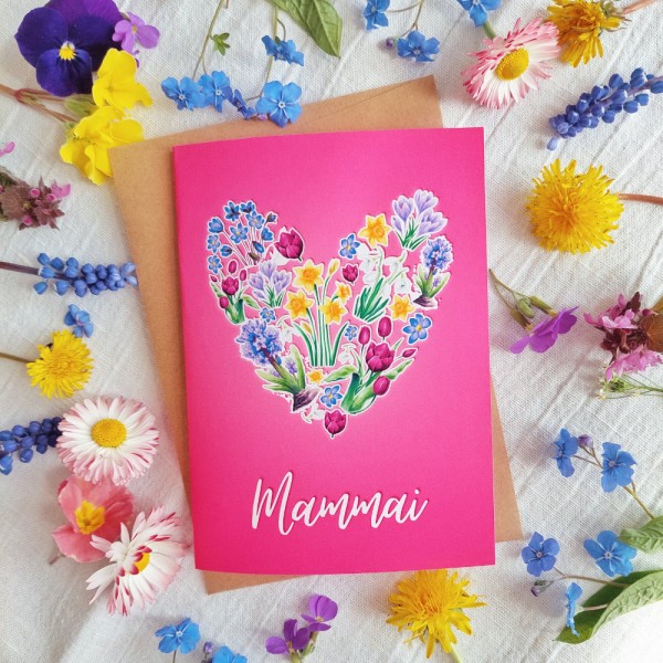 Apsveikuma kartīte Māmiņdienā Sirds