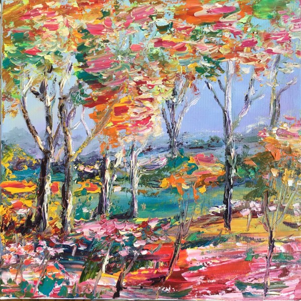 Raibā ainava 41x41cm