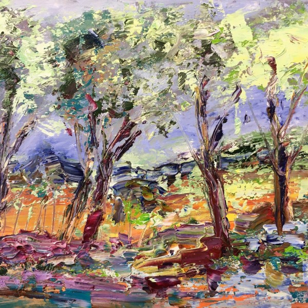 Vējaina diena Eļļa kartons, 30x40🌳🌳🌳