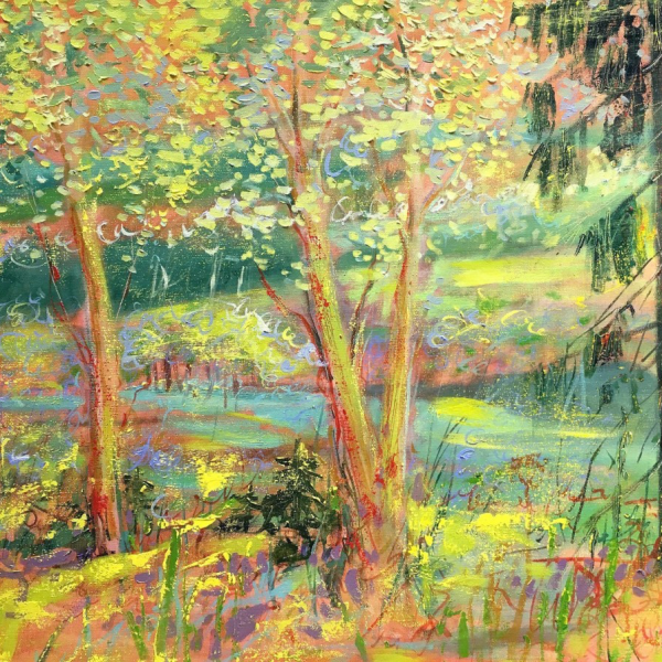 Ainava - rīts mežā. 60x80