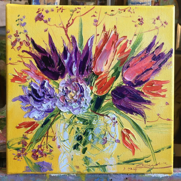 Minipavasaris 💝🎨✨ 26x26cm / eļļa, audekls