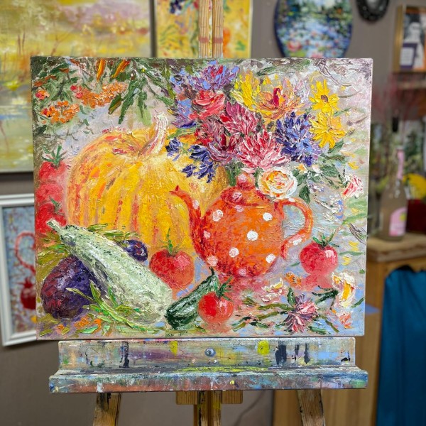 Klusā daba ar ķirbīti / 55x46