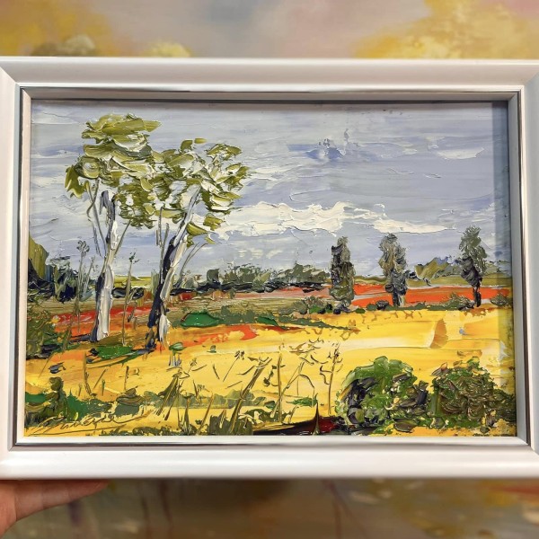 Miniatūra ainava 💐 21x30 kartons, eļla