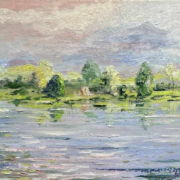 Upe 21x30cm  💐 audekls eļla