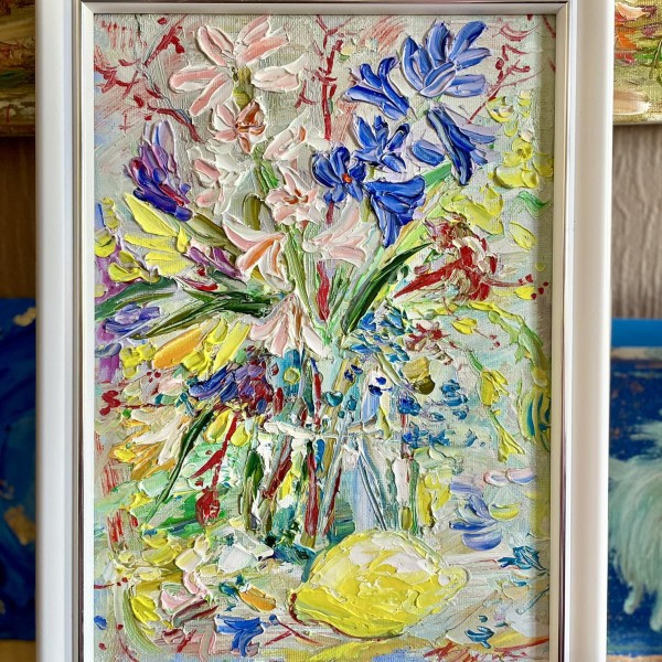 Hiacentes un citrons, A4,  eļļa ,kartons