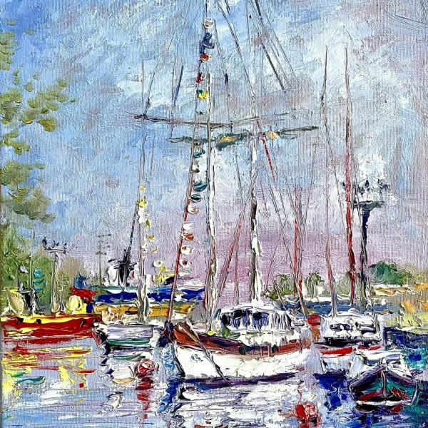 Kuģīši , kuterīši 💝✨🎉 41x30cm eļļa, 80eu🎉