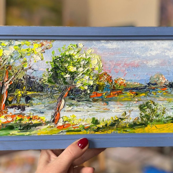 Miniatūra sainava. Kartons eļļa. 👌🖼️ 🎉16x35cm - 50eu