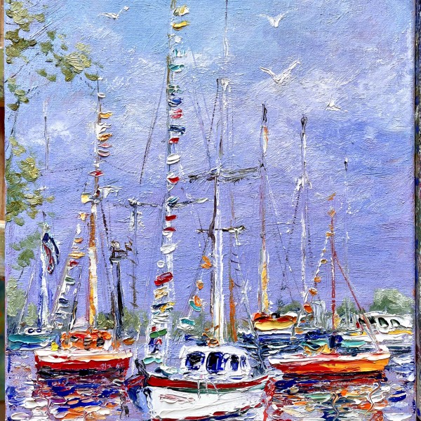 Kuģīši , kuterīši 💝✨🎉 41x30cm eļļa, 80eu🎉