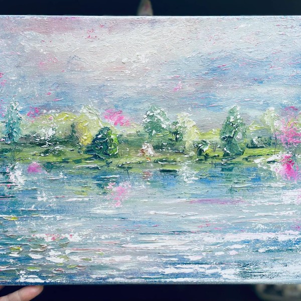 Upe 21x30cm  💐 audekls eļla