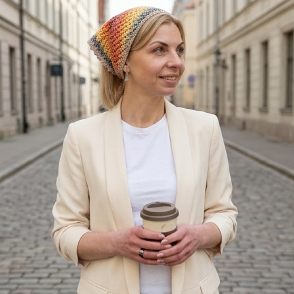 Tamborēts galvas lakatiņš