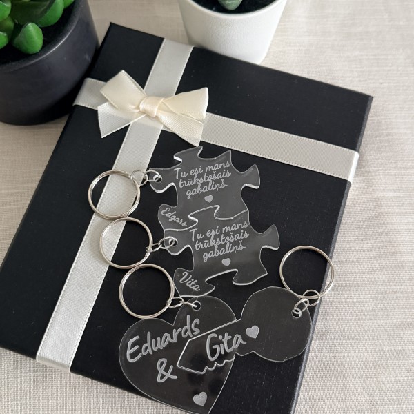 Personalizēts atslēgu piekariņš pārim