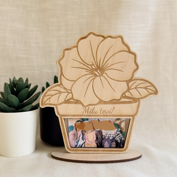Personalizēts ziedu foto rāmis