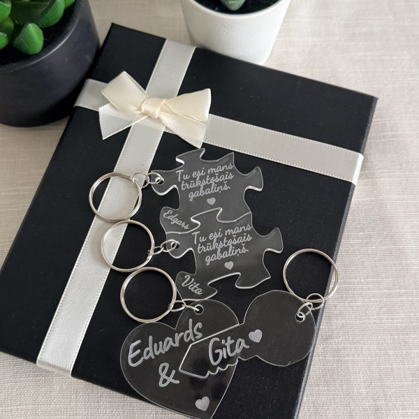 Personalizēts atslēgu piekariņš pārim