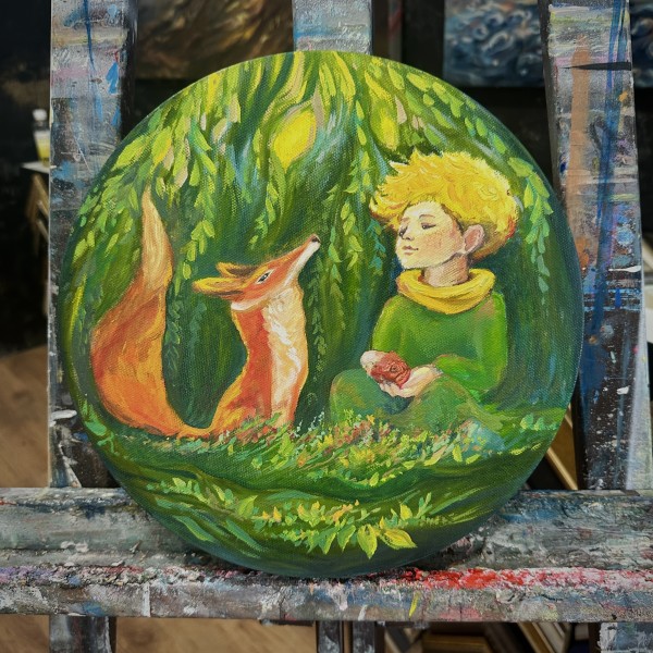 Glezna “Mazais princis un lapsa” | Oriģināldarbs | Pasaku motīvs | Interjera dekors
