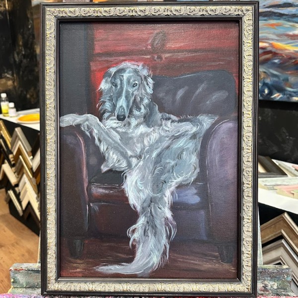 Džentlmenis krēslā | Oriģināldarbs rāmī | Interjera akcents ar raksturu