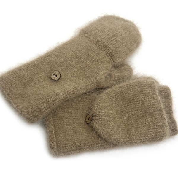 Ar rokām adīti pārveidojami angoras vilnas dūraiņi dabīgi bēšā krāsā