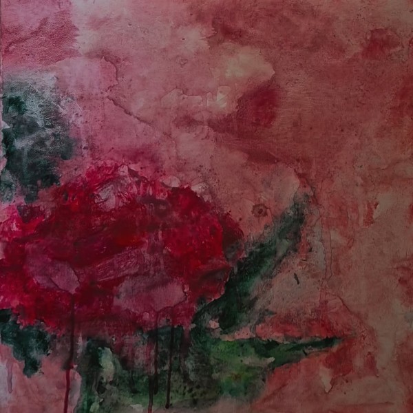 Orģināla Akrila glezna uz Canvas! Roze. 50x50