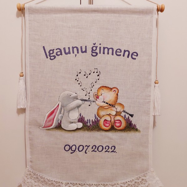 Kāzu karogs, Apgleznots lina kāzu karogs!