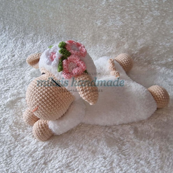 Plīša mīļmantiņa - Miega aitiņa, balts/bēšs/rozā/zaļš, 0+ mēn.