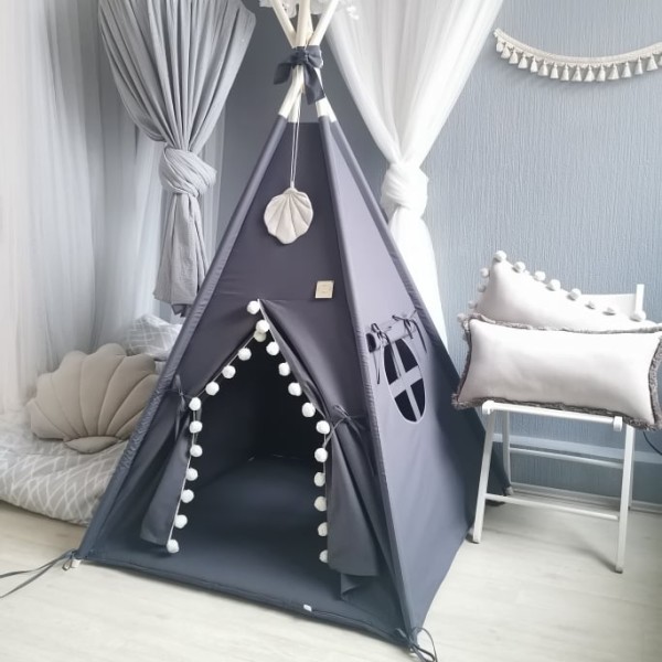 Dizaina vigvams/telts bērniem "Melno smilšu pludmale"