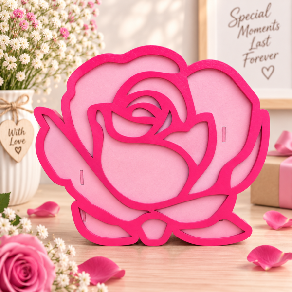 Personalizēta koka kārba “Roze” ar gravējumu