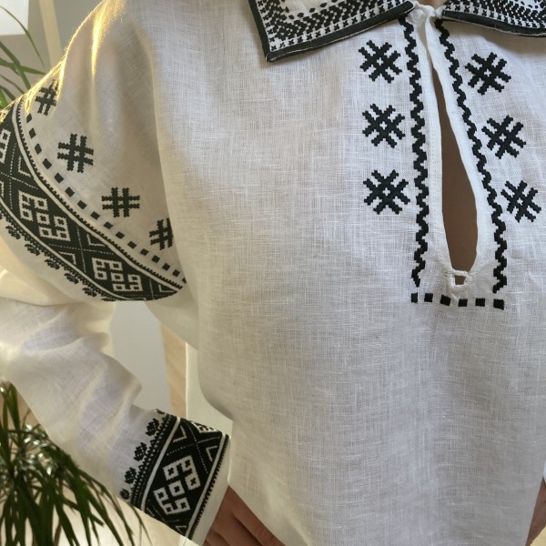 Lina tautiskais tunikveida Bārtas krekls. Bārtas blūze Bārtas tautastērpam.
