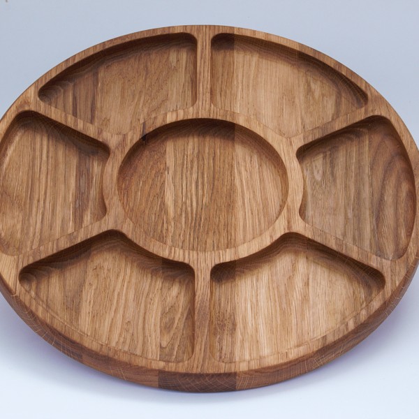 Apaļa ozolkoka uzkodu plate