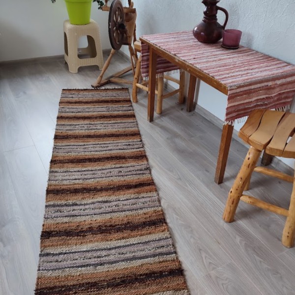 Garš austs grīdas celiņš brūnos un smilšu toņos -60cm x 230 cm