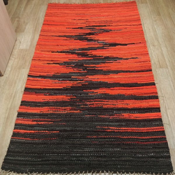 Austs paklājs , melns sārts, oranžs, pelēks-98cm x 183 cm