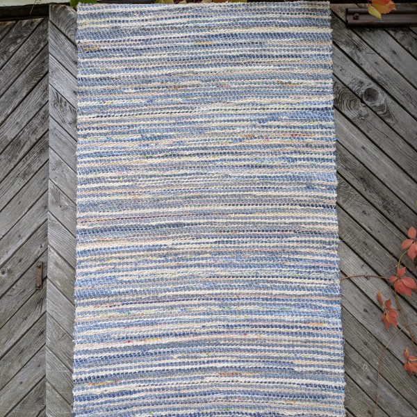 Austs paklājs zils, bēšs, izmērs-83cm x 180cm