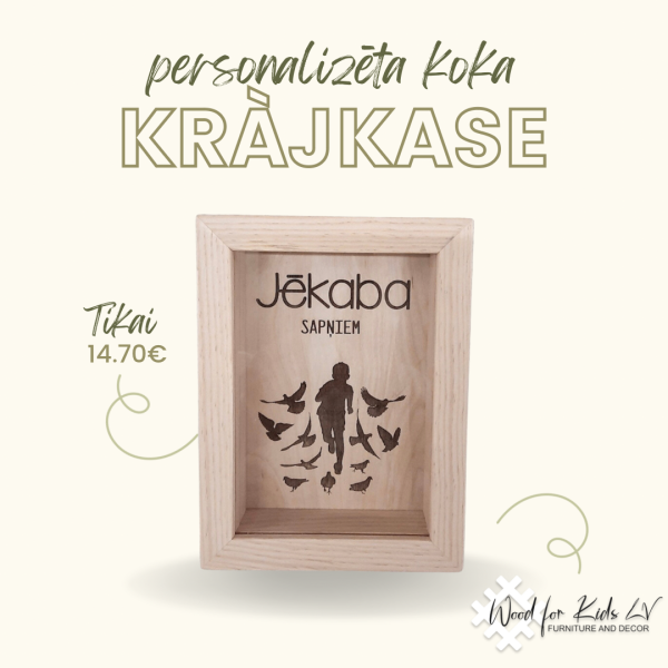 Personalizēta koka krājkase