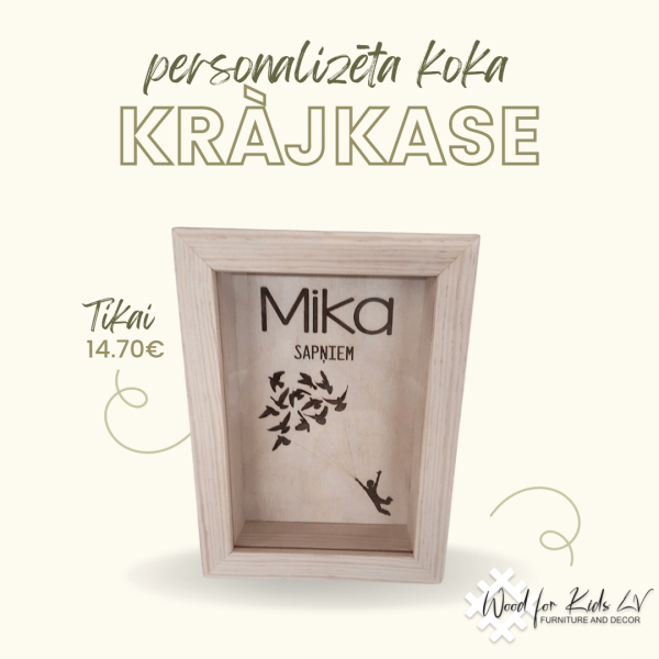 Personalizēta koka krājkase