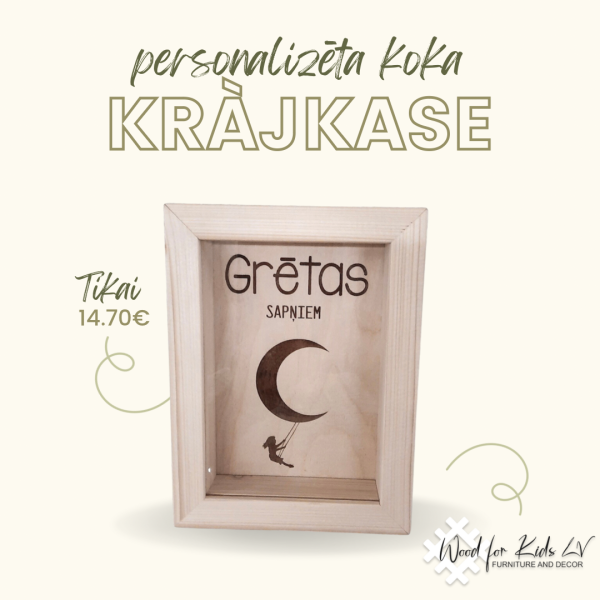 Personalizēta koka krājkase