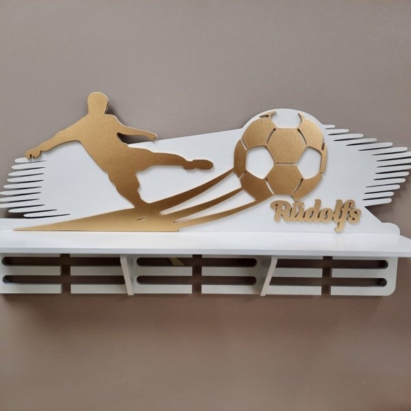 Perosnalizēts medaļu stends/ kausu plaukts futbolistam