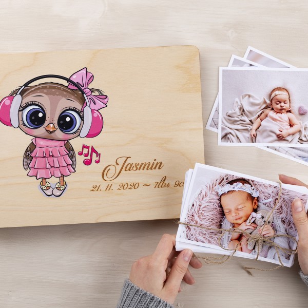 Personalizēts koka foto albums -  meitenēm.