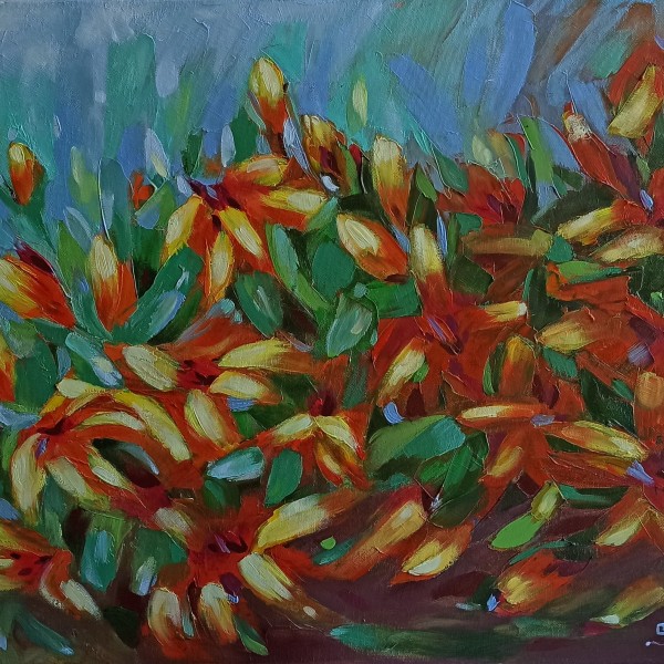 Eļļas glezna "Lilijas" 50x70cm